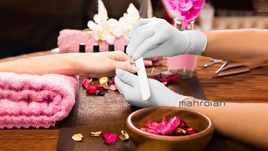 ست ابرو و ناخن 5 عددی چرم دکمه ای نیپس